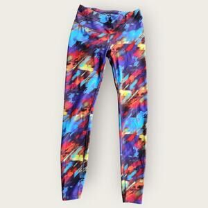 Athleta Colorburst Sonar Leggings Women's Colorful Abstract Size XS Workout